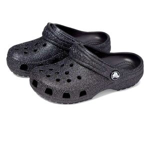 NEW CROCS Toddler Size 5 Black Slippers Glitter Design